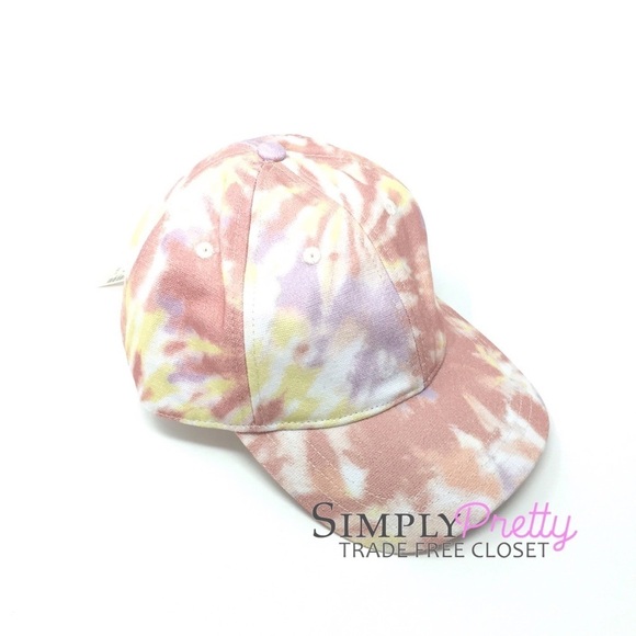Madewell Pink Tie Dye Print Canvas Baseball Cap Hat - Picture 5 of 6